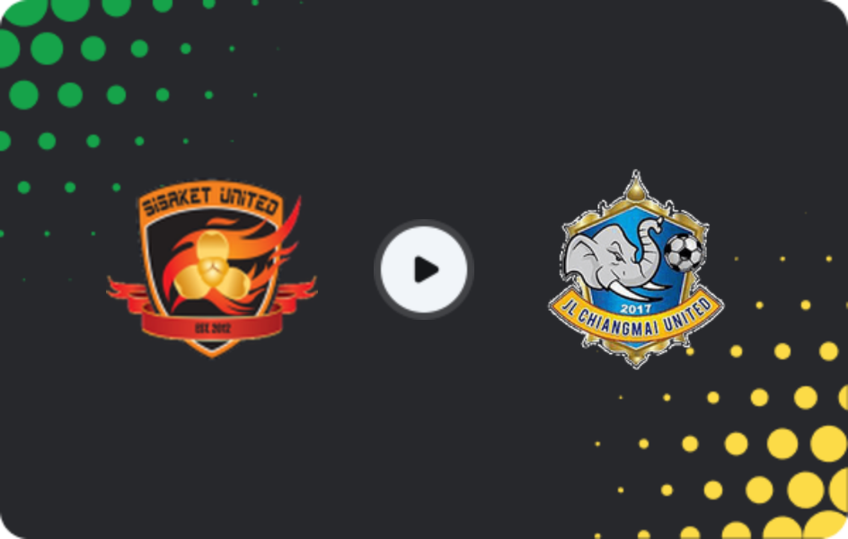 Where to watch Sisaket United — Chiangmai United, League 2, 31.01.2026