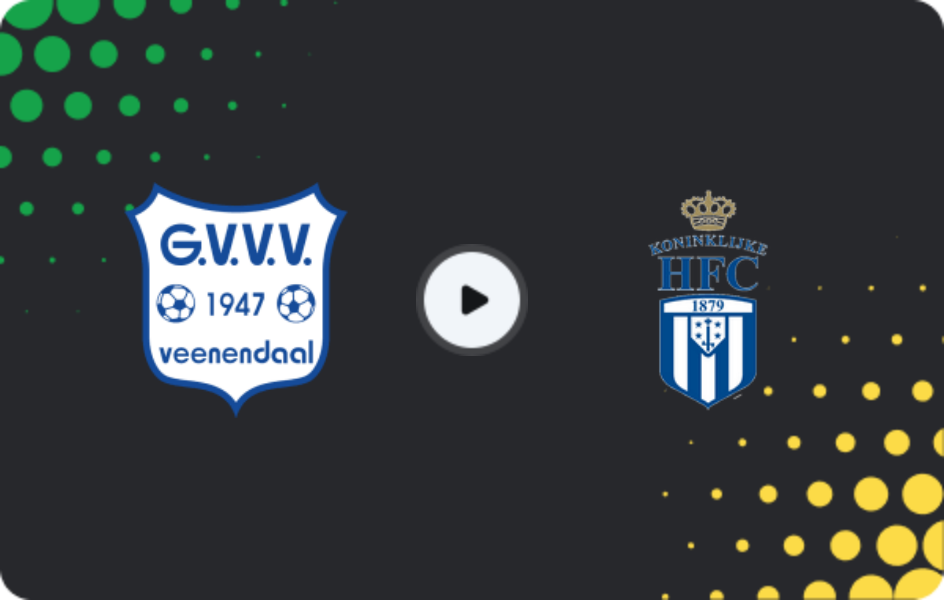 Where to watch GVVV Veenendaal — Koninklijke HFC, Tweede Divisie, 07.02.2026