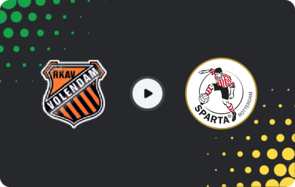 Where to watch RKAV Volendam — Sparta Rotterdam II, Tweede Divisie, 07.02.2026