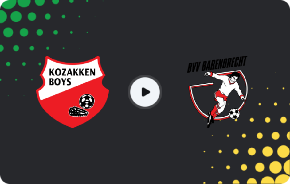 Where to watch Kozakken Boys — Barendrecht, Tweede Divisie, 07.02.2026