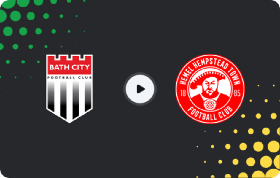 Where to watch Bath City — Hemel Hempstead Town, National League - South, 07.02.2026