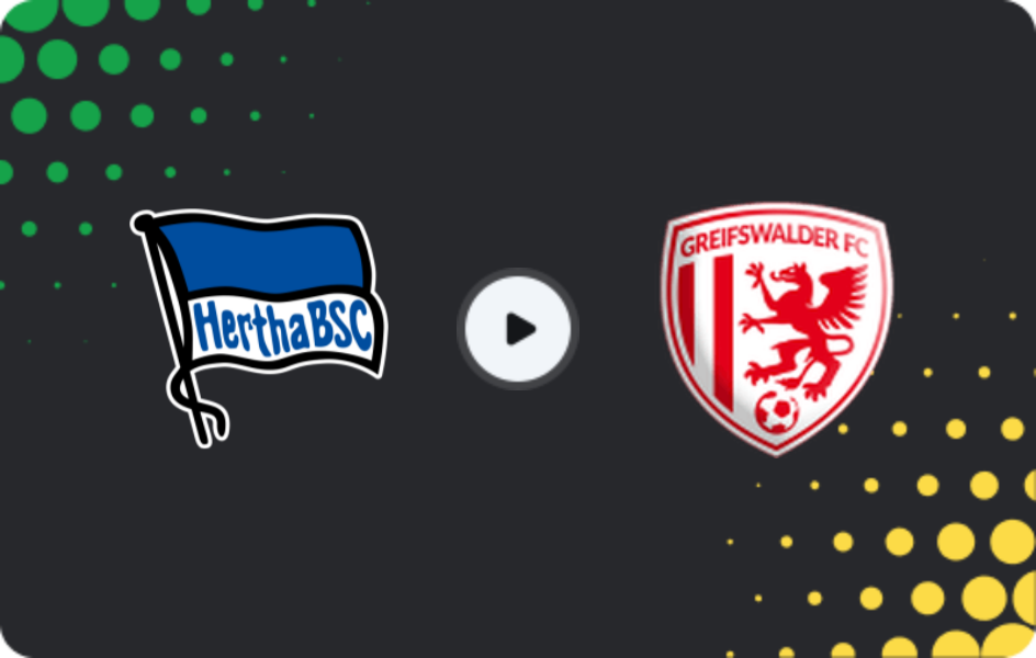 Where to watch Hertha II — Greifswalder FC, Regionalliga - Nordost, 08.02.2026