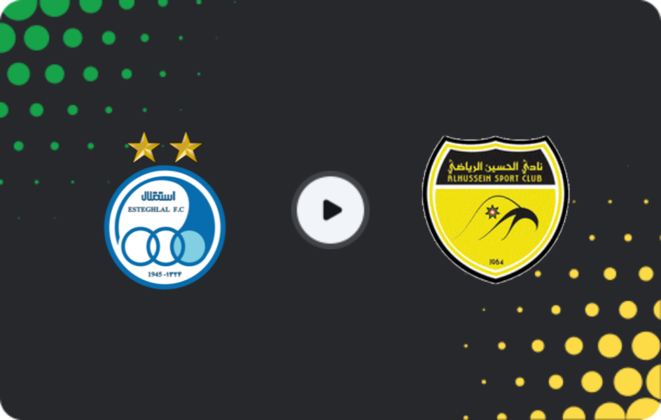 Where to watch Esteghlal FC — Al Hussein, AFC Champions League Two, 10.02.2026
