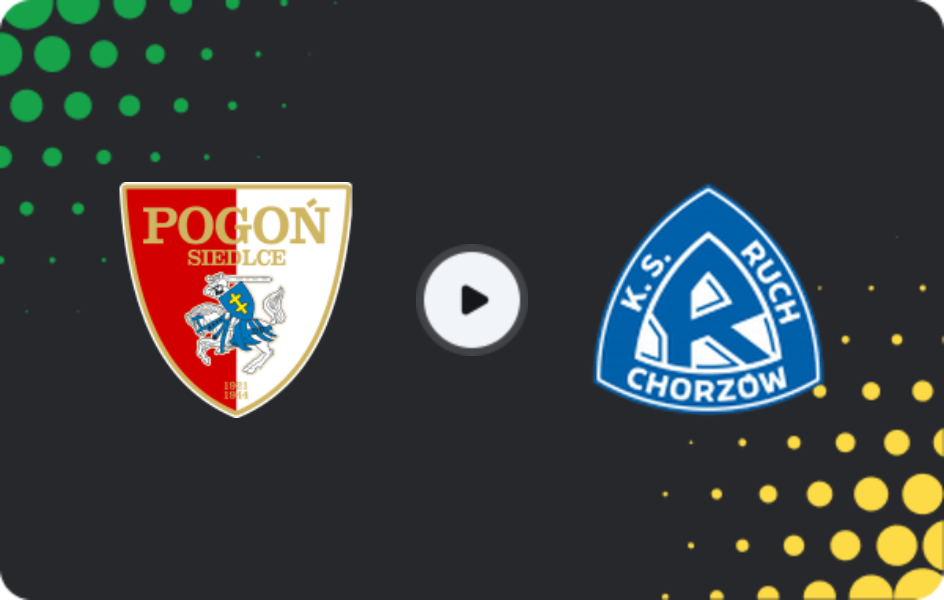 Where to watch Pogoń Siedlce — Ruch Chorzów, 1 Liga, 14.02.2026