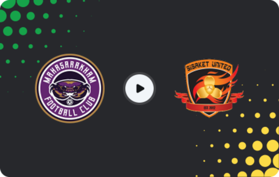 Where to watch Mahasarakham United — Sisaket United, League 2, 15.02.2026