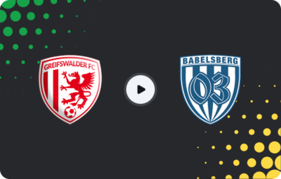 Where to watch Greifswalder FC — SV Babelsberg 03, Regionalliga - Nordost, 15.02.2026