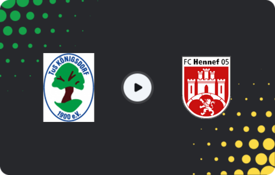 Where to watch TuS BW Königsdorf — Hennef 05, Oberliga - Mittelrhein, 22.02.2026