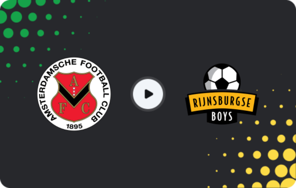 Where to watch AFC Amsterdam — Rijnsburgse Boys, Tweede Divisie, 28.02.2026