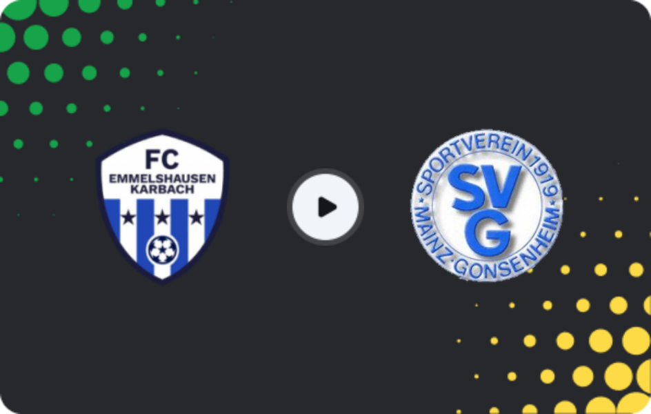 Where to watch FC Emmelshausen-Karbach — Gonsenheim, Oberliga Rheinland-Pfalz/Saar, 07.03.2026