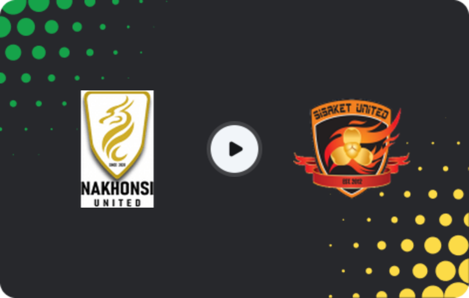 Where to watch Nakhon Si Thammarat — Sisaket United, League 2, 08.03.2026