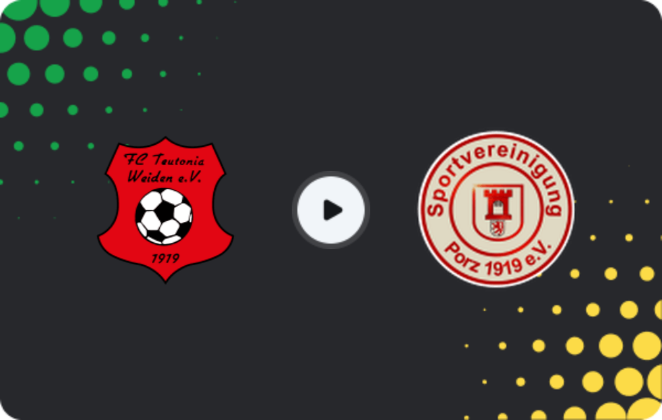 Where to watch Teutonia Weiden — Porz, Oberliga - Mittelrhein, 08.03.2026