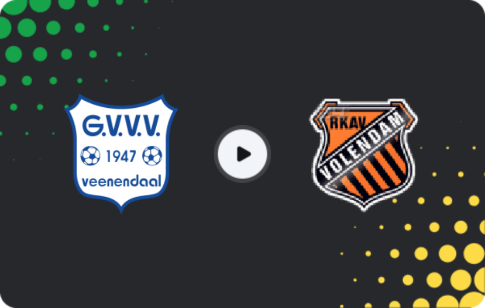 Where to watch GVVV Veenendaal — RKAV Volendam, Tweede Divisie, 14.03.2026