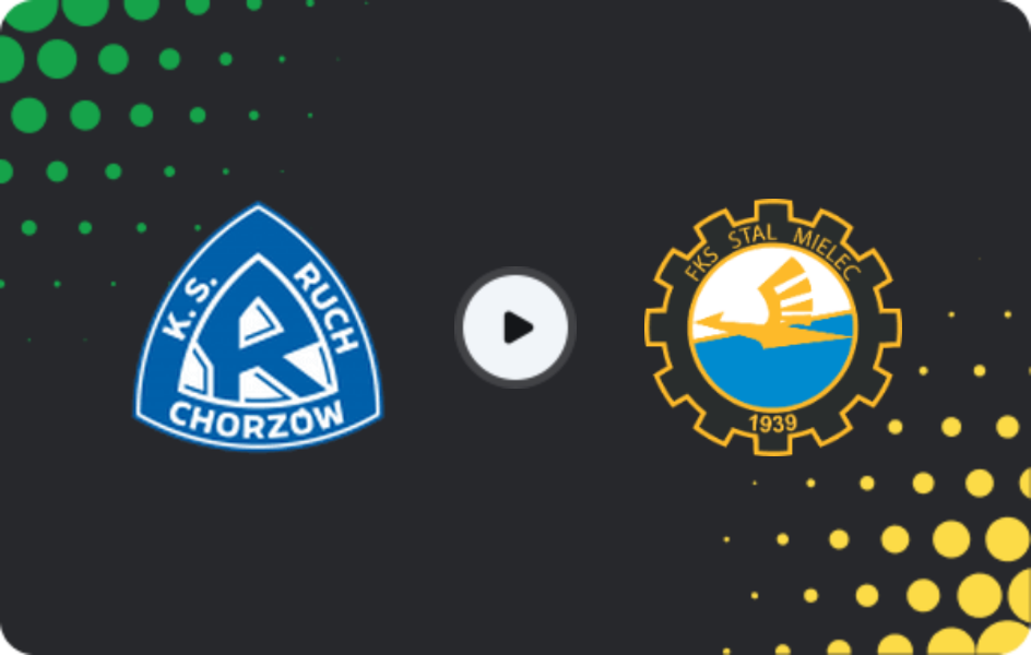 Where to watch Ruch Chorzów — Stal Mielec, 1 Liga, 14.03.2026
