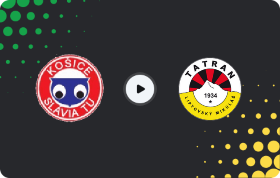 Where to watch Slávia TU Košice — Liptovský Mikuláš, 2. Liga, 15.03.2026