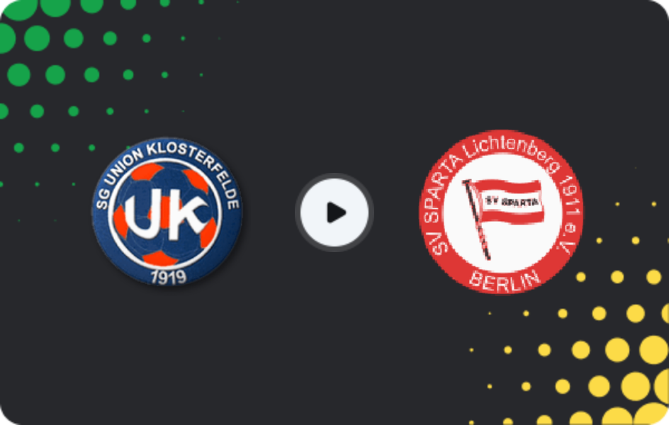 Where to watch Union Klosterfelde — Sparta Lichtenberg, NOFV-Oberliga Nord, 15.03.2026