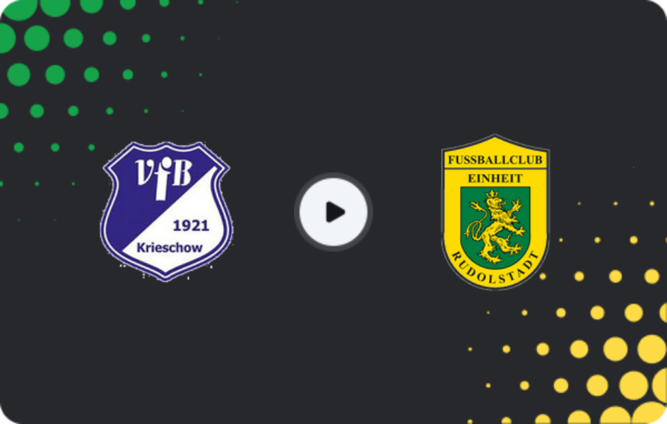 Where to watch Krieschow — Einheit Rudolstadt, NOFV-Oberliga Süd, 15.03.2026