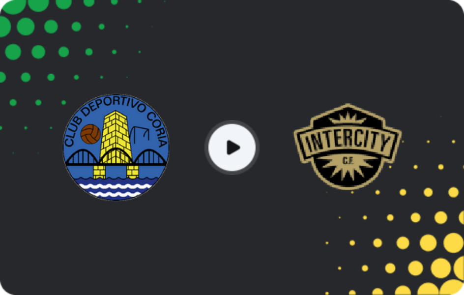 Where to watch CD Coria — Intercity, Segunda Federación - Group 5, 15.03.2026