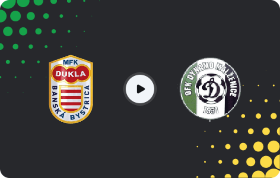 Where to watch Dukla Banská Bystrica — Malženice, 2. Liga, 20.03.2026