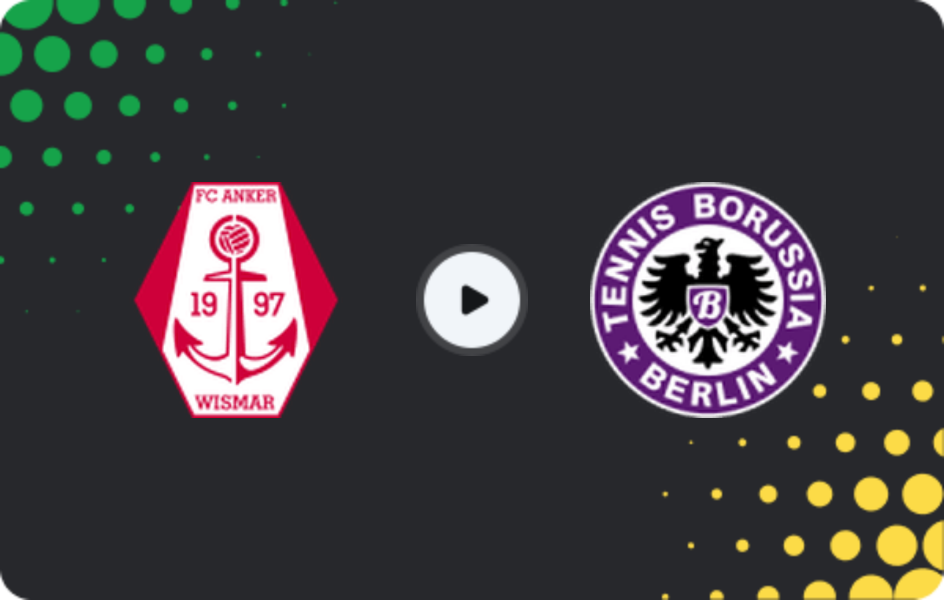 Where to watch Anker Wismar — Tennis Borussia, NOFV-Oberliga Nord, 21.03.2026