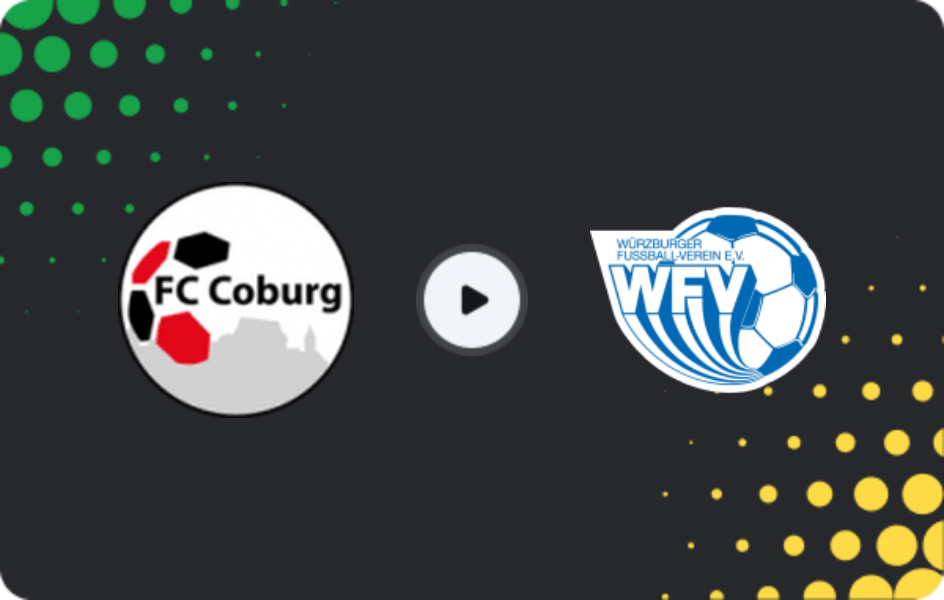 Where to watch Coburg — Würzburger FV, Oberliga - Bayern Nord, 21.03.2026