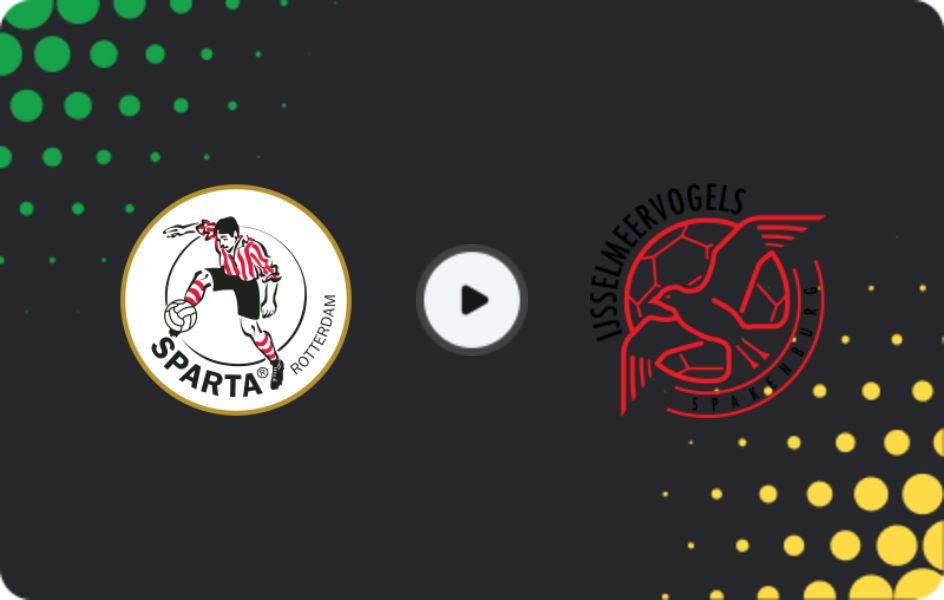 Where to watch Sparta Rotterdam II — Ijsselmeervogels, Tweede Divisie, 21.03.2026