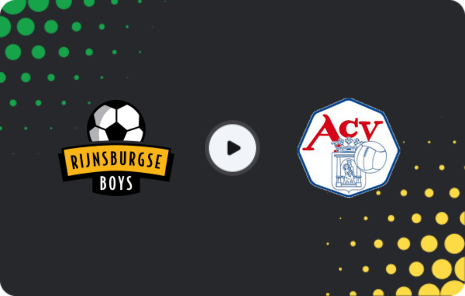 Where to watch Rijnsburgse Boys — ACV, Tweede Divisie, 21.03.2026