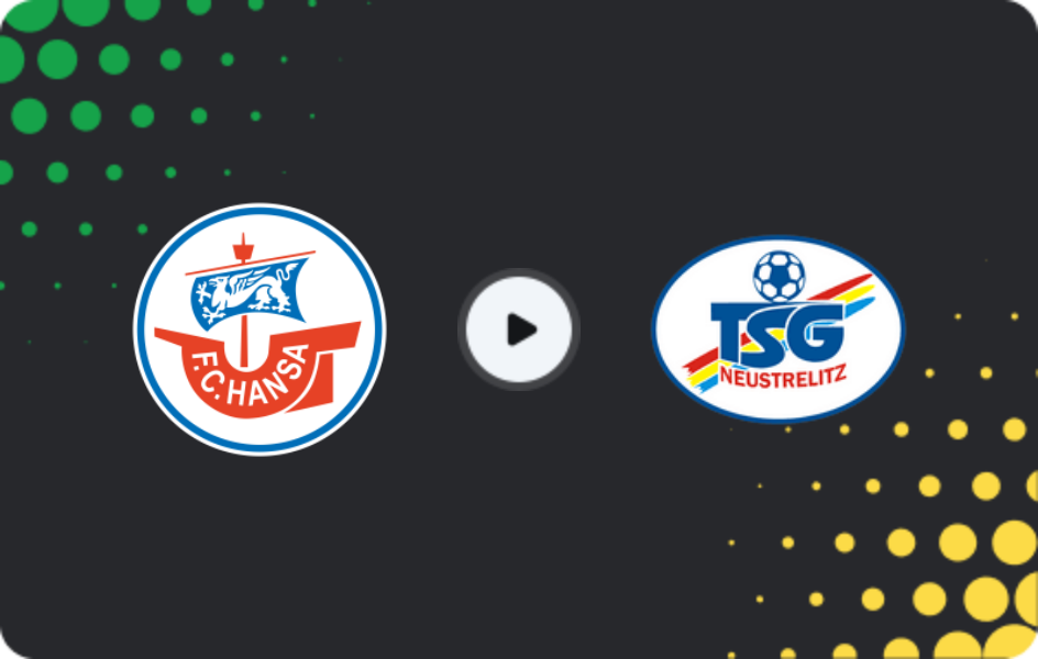Where to watch Hansa Rostock II — Neustrelitz, NOFV-Oberliga Nord, 22.03.2026