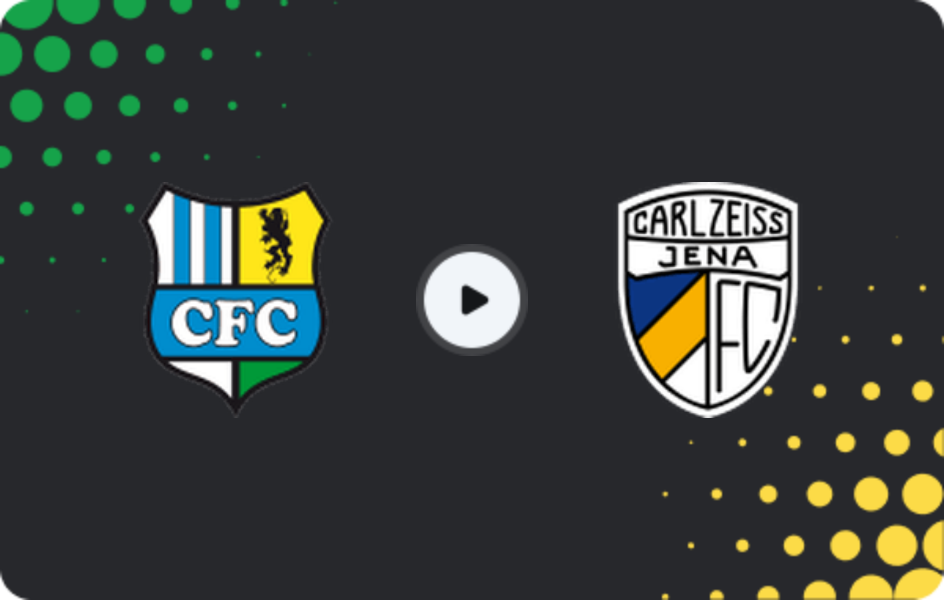 Where to watch Chemnitzer FC — FC Carl Zeiss Jena, Regionalliga - Nordost, 22.03.2026