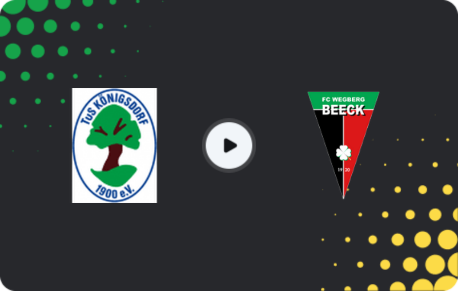 Where to watch TuS BW Königsdorf — Wegberg-Beeck, Oberliga - Mittelrhein, 22.03.2026