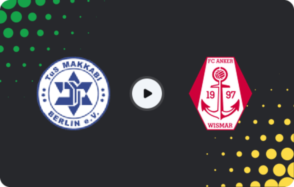 Where to watch Makkabi — Anker Wismar, NOFV-Oberliga Nord, 05.04.2026