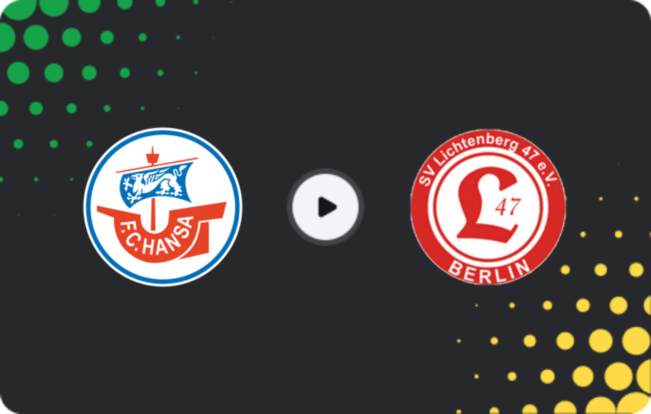 Where to watch Hansa Rostock II — Lichtenberg, NOFV-Oberliga Nord, 12.04.2026