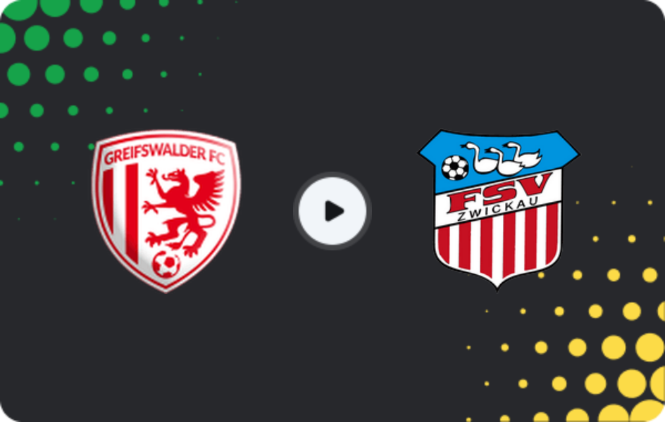 Where to watch Greifswalder FC — FSV Zwickau, Regionalliga - Nordost, 12.04.2026
