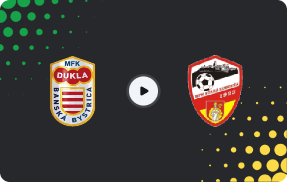 Where to watch Dukla Banská Bystrica — Stará Ľubovňa, 2. Liga, 17.04.2026