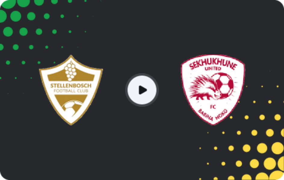 Where to watch Stellenbosch — Sekhukhune United, Premiership, 17.04.2026