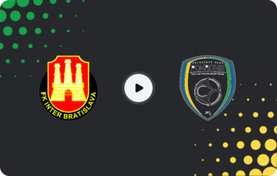 Where to watch Inter Bratislava — Pohronie, 2. Liga, 18.04.2026
