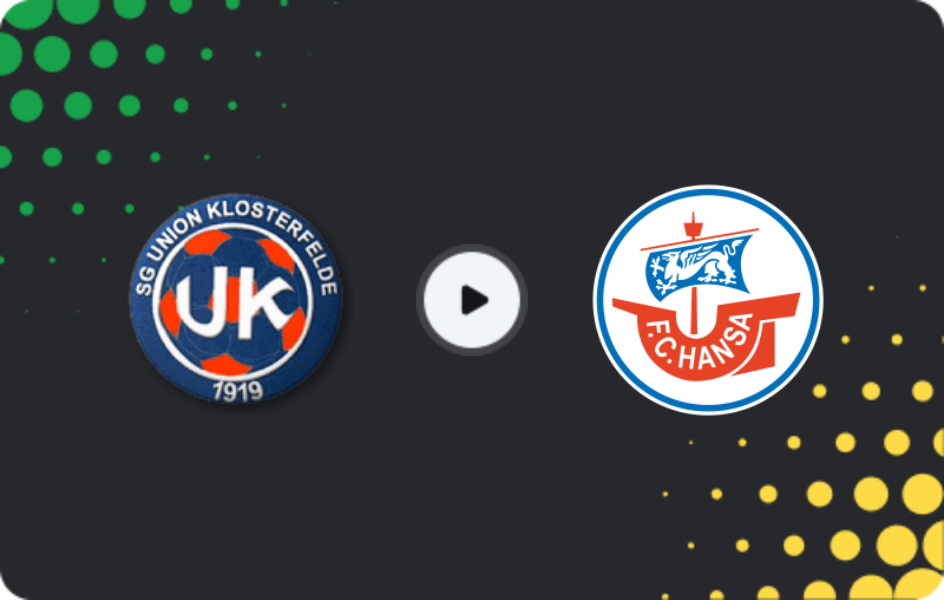 Where to watch Union Klosterfelde — Hansa Rostock II, NOFV-Oberliga Nord, 19.04.2026