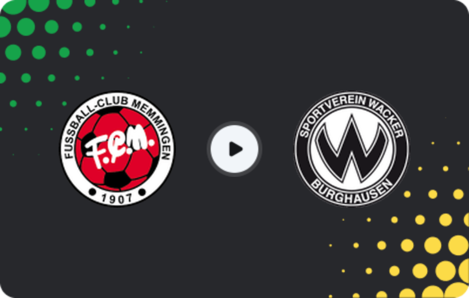 Where to watch Memmingen — Wacker Burghausen, Regionalliga - Bayern, 24.04.2026