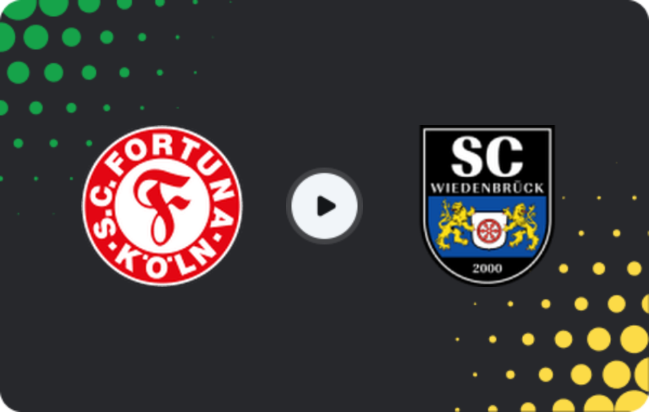 Where to watch Fortuna Köln — Wiedenbrück, Regionalliga - West, 25.04.2026