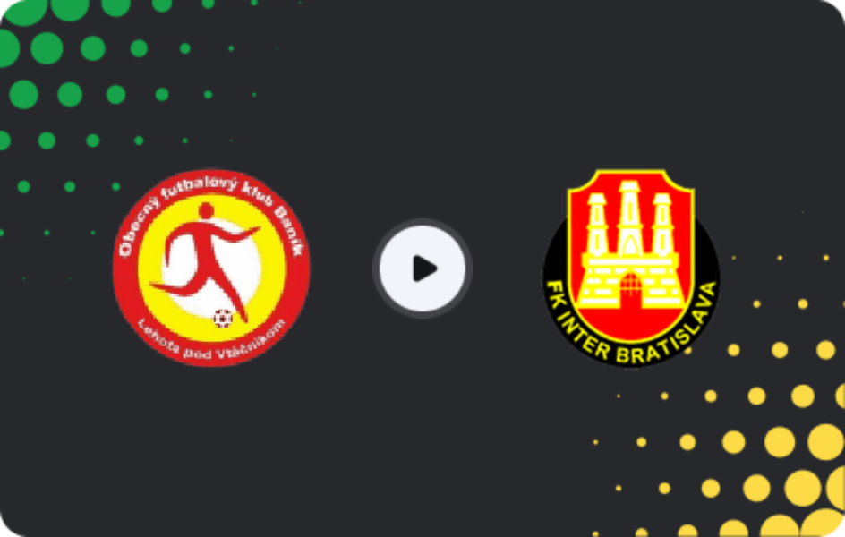 Where to watch Baník Lehota p.Vtáčnikom — Inter Bratislava, 2. Liga, 02.05.2026