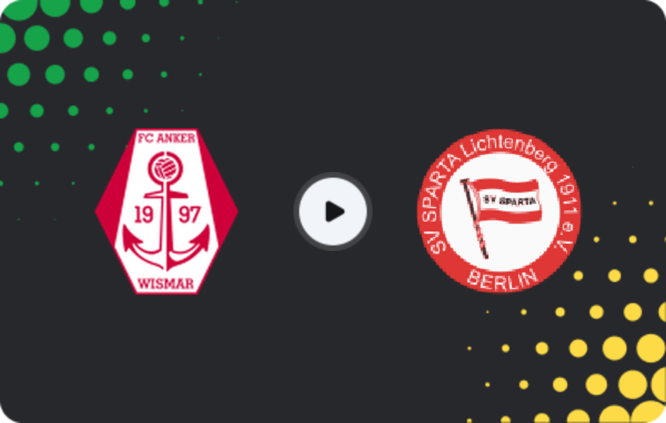 Where to watch Anker Wismar — Sparta Lichtenberg, NOFV-Oberliga Nord, 03.05.2026