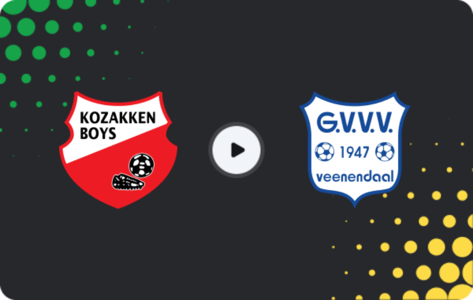 Where to watch Kozakken Boys — GVVV Veenendaal, Tweede Divisie, 09.05.2026