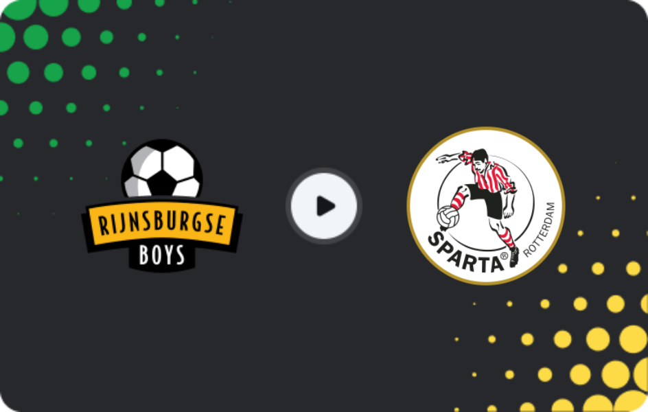 Where to watch Rijnsburgse Boys — Sparta Rotterdam II, Tweede Divisie, 09.05.2026