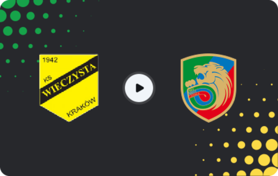 Where to watch Wieczysta Kraków — Miedz Legnica, 1 Liga, 09.05.2026