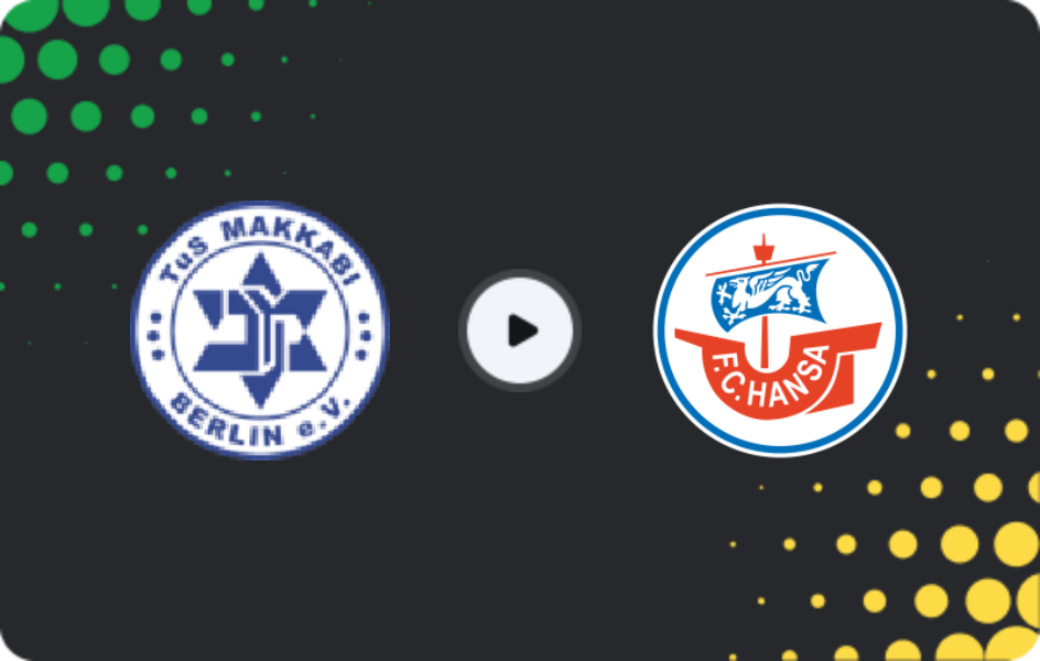 Where to watch Makkabi — Hansa Rostock II, NOFV-Oberliga Nord, 17.05.2026