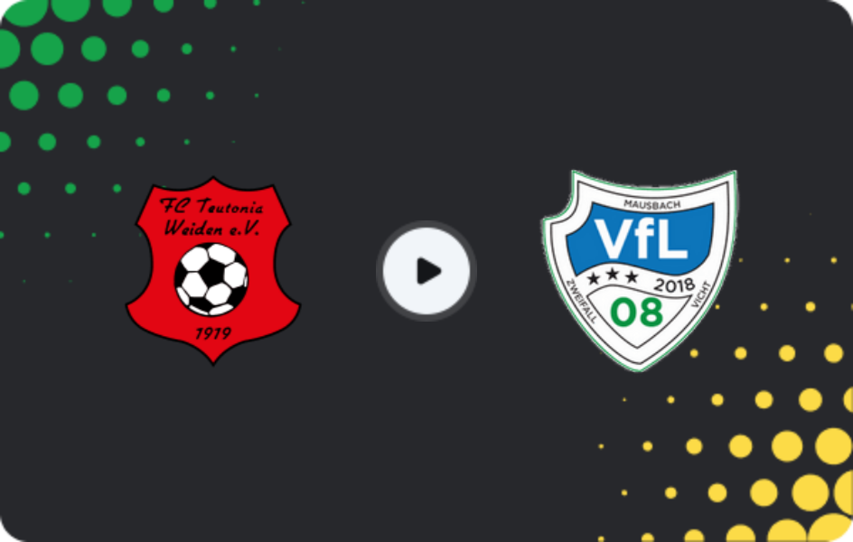 Where to watch Teutonia Weiden — VfL Vichttal, Oberliga - Mittelrhein, 17.05.2026