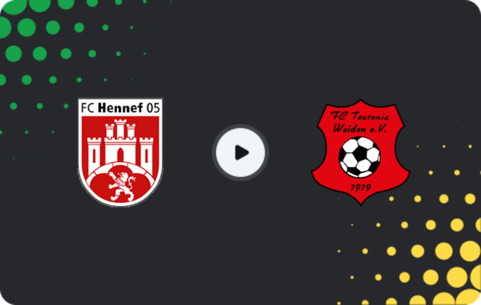 Where to watch Hennef 05 — Teutonia Weiden, Oberliga - Mittelrhein, 25.05.2026