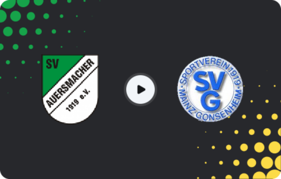 Where to watch Auersmacher — Gonsenheim, Oberliga Rheinland-Pfalz/Saar, 31.05.2026