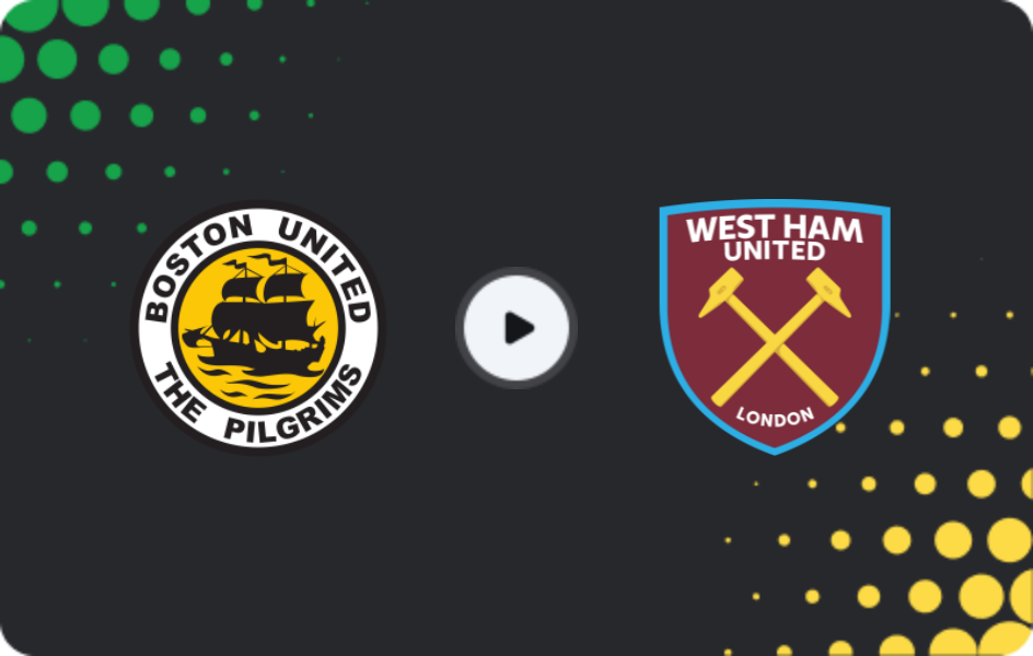 Where to watch Boston United — West Ham United U21, National League Cup, 27.01.2026