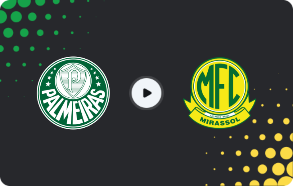 Where to watch Palmeiras — Mirassol, Paulista A1, 18.01.2026