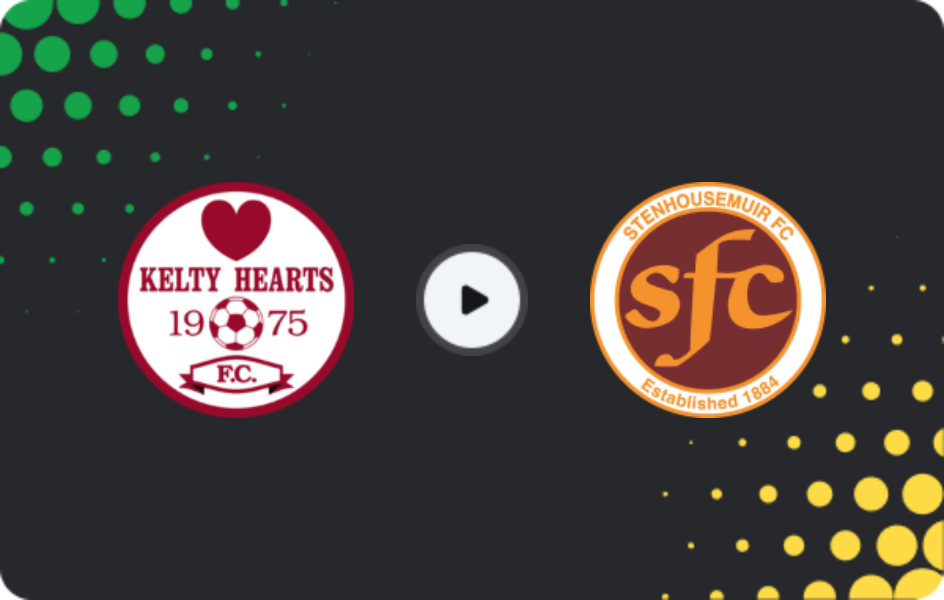 Where to watch Kelty Hearts — Stenhousemuir, League One, 24.01.2026